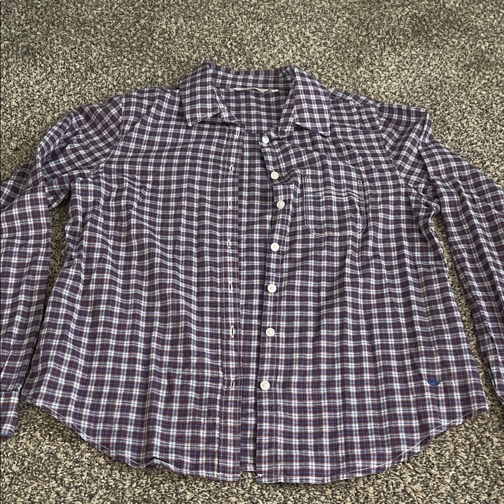 Dockers Purple Plaid Button Down Shirt
